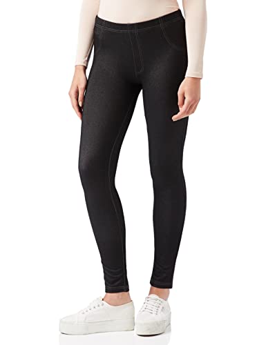 Nur Die Treggings in Jeans-Look Relax & Go Stretch mit Taschen Komfortbund Skinny Fit Damen, schwarz, M