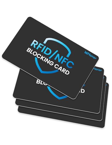 WHonor RFID & NFC Blocker Karte – Schutz gegen Datendiebstahl, ultradünne für Brieftasche/Geldbörse