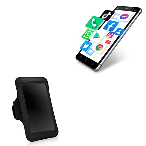 BoxWave Case Compatible with Pax M30 - Sports Armband, Adjustable Armband for Workout and Running for Pax M30 - Jet Black