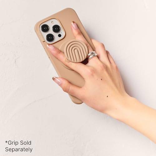 Image of POPSOCKETS iPhone 15 Case Compatible with MagSafe, Phone Case for iPhone 15, Wireless Charging Compatible, Case Only - Latte