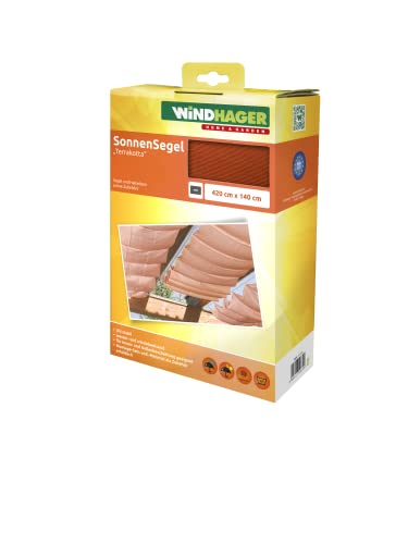 Tenda Vela Parasole per tendicorda Protezione Solare pergola o Giardino dinverno 420 x 140 cm Terracotta 10879