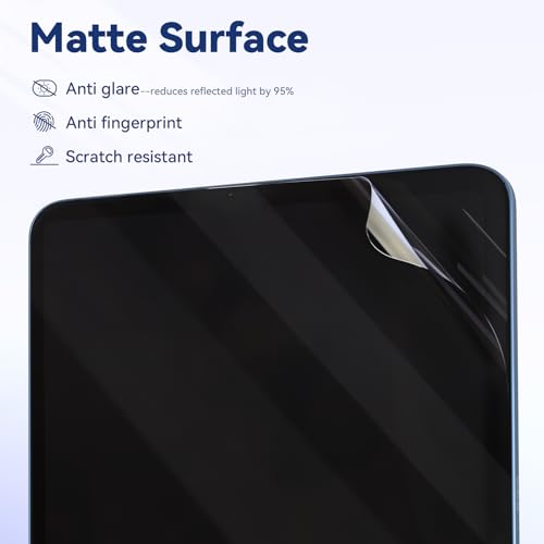 Image of IPROKKO 2 Pack Anti Blue Light Screen Protector Compatible with iPad 10th 2022 10.9 inch & iPad 11th A16 2025 11 inch, Matte Anti Glare Blue Light Filter Eye Protection Cover and Bubble Free