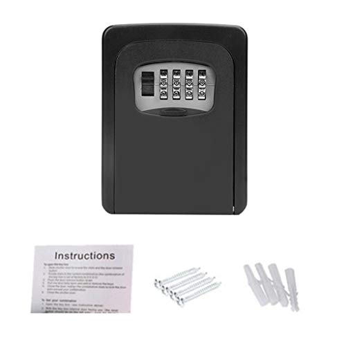 Porta-chaves com compartimento para armazenamento de chave, suporte de parede, combinação de 4 dígit