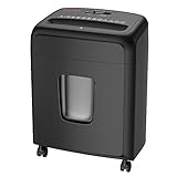 Shredder for Home Office, Bonsaii Micro Cut Paper and Credit Card Shredder, 8-Sheet Document Shredder with 4 Gallons Pull Out Bin and Movable Wheels, Black