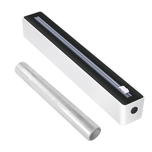 Cortador De Película Transparente Plástica,Dispensador Papel Aluminio Y Film,Magnético Dispensador Film,Porta Film con Cortador para Cocina,7 * 5 * 36CM,con Film Transparente Autoadherente 30M,Kiuiom Cortador De Película Transparente Plástica,Dispensador Papel Aluminio Y Film,Magnético Dispensador Film,Porta Film con Cortador para Cocina,7 * 5 * 36CM,con Film Transparente Autoadherente 30M,Kiuiom