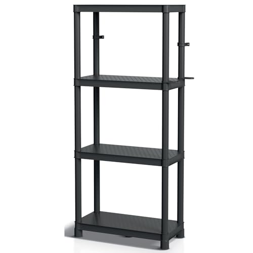 Kistenberg Werkstattregal 58 x 28 x 131 5 cm bis 185 kg belastbar 4 Ablageböden Steckregal Schwerlastregal Lagerregal Regal aus Kunststoff