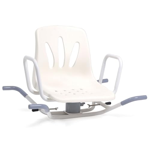 Asiento Giratorio 360º para Bañera. Asiento Giratorio Bañera Personas Mayores y Personas con Movilidad Reducida. Asiento para Bañera de Acero Inoxidable Sin Obras 4 Posiciones.