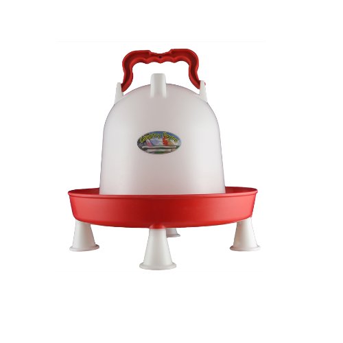 6 Litre Combination Drinker Complete With Legs Heavy Duty Red and White