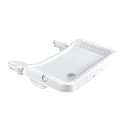 Image of hauck Alpha Removable Non Slip High Chair Table Tray with Adjustable Depth, Compatible with Wooden Grow-Along Alpha+ and Beta+, Accessory Only, White