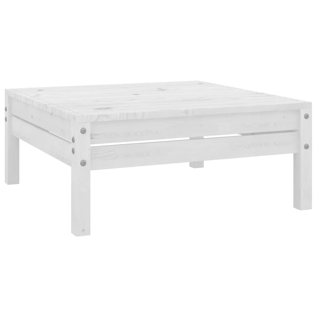 Set Divani da Giardino 7 pz Bianco in Legno Massello di Pino per Relax Esterno e Lounge con Tavolo e Sedie per Terrazza Patio e Veranda resistente e modulare