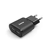 Hama Ladegerät, 2 x USB-A, 12 W, Schwarz