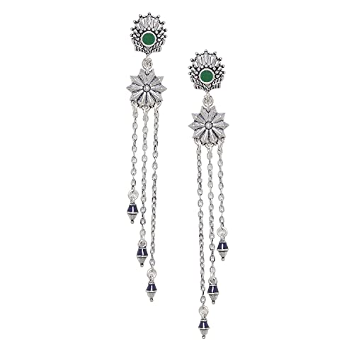 Image of Voylla Mehrunisa Tassels Drop Earrings