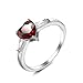 Aotiwe Anillo de Promesa para Mujer, Anillo de la Joyería de Las Anillo Sencillo En Forma de Corazón Plateado con Rojo Corazón Zirconia Tamaño 22