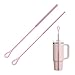 2 pezzi di spazzola per cannucce in silicone, spazzola di pulizia riutilizzabile, cannucce pulite in vetro, per frullati e in metallo, Spazzola flessibile e pieghevole con manico, 6 mm & 9 mm, rosa immagine