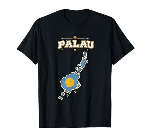 T-Shirt Drapeau des Palaos, t-Shirt Palau, Drapeau des Palaos, Cartes des Palaos T-Shirt