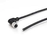 ZBLZGP M12 4 Pin Female A-Code Sensor Plug Cable 90 Degree Angle Disconnect Coupling PVC Single Ended Shield Cable for Industrial Automation EtherCAT Network 1M/3.3FT