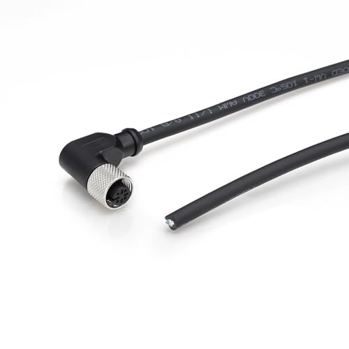 ZBLZGP M12 4 Pin Female A-Code Sensor Plug Cable 90 Degree Angle Disconnect Coupling PVC Single Ended Shield Cable for Industrial Automation EtherCAT Network 1M/3.3FT