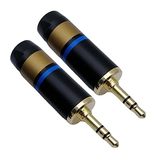 Avejjbaey Conector banana de audio dorado, conectores de altavoz, conectores de 3,5 mm, chapado en oro, cable de altavoz de música,