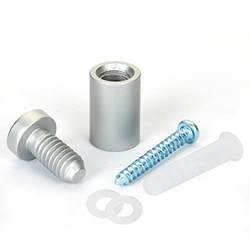 Topnike Sign Standoff 1/2" X 3/4", Sign Standoff Screw, Silver Aluminum, For Acrylic, Glass, Pvc, Glass Panel, Wood, Pack Of 4 (Silver Aluminum) #TOP1