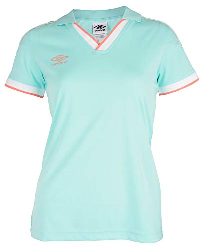 Umbro Women's Deep V Soccer Jersey Top, Island Paradise/Golden Kiwi Large