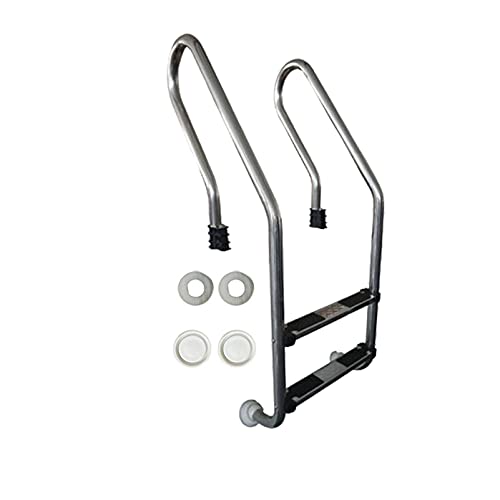 Escalera para piscina de acero inoxidable con 2 peldaños antideslizantes miniatura 1