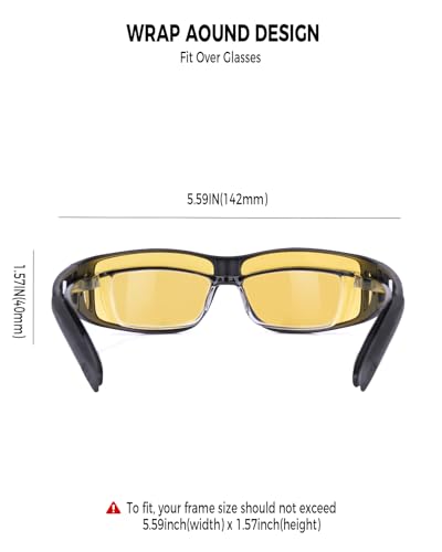 Image of Night Driving Glasses for Men Women Fit Over Sunglasses Anti Glare Polarized HD Night Vision Glasses