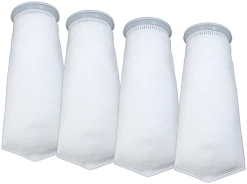 SEATORCH 4 inch Filter Socks 300 Micron -4 inch Felt Filter Socks- Aquarium Felt Filter Bags- 4 inch Ring by 12 inch Long - Fits Eshopps (4 Pack)