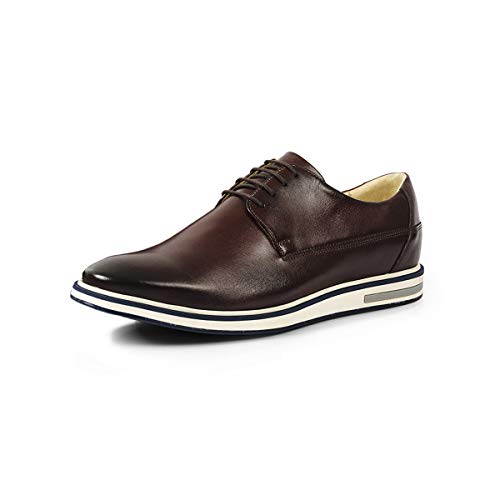 Sapato Casual Masculino Derby Couro Legítimo Kingdom Reverso - 1130 - Tabaco Cor:Marrom;Tamanho:41