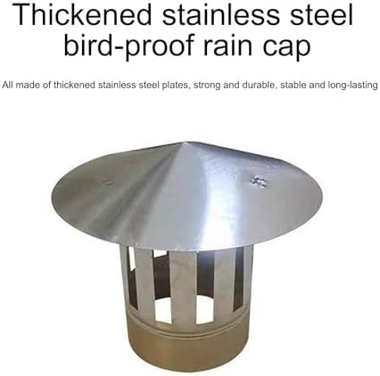 Stainless Steel Chimney Cap - Conical Top Fireplace Rain Cape, Bird-Proof & Windproof, Easy Install, Durable Hood Plate (20 cm/7.9in)