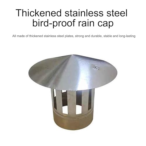 Cappa per camino in acciaio inox, copertura antipioggia conica per camino, design a prova di uccelli e antivento, facile installazione