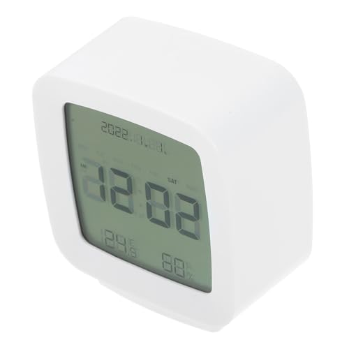 CRAFTHROU Reloj Despertador Digital Moderno con Pantalla De Temperatura y Humedad Reloj Eléctrico para Dormitorio Oficina y Uso Doméstico Color