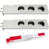 JIARU Stainless Steel Spring Loaded Mud Flap Hangers for Semi Trucks Rear Bar with Light Cutouts and Reflective Plate 2.5 Inches Bolt Spacing (Circular Hole)