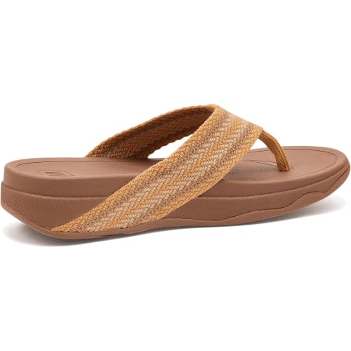 Image of FitFlop Women's SURFA Stripe-Webbing Toe-Post Sandals | Lightweight Flip Flops with Cushioned Comfort, Arch Support & Grip