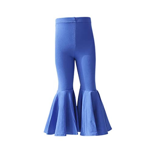 Toddler Baby Girls Ruffle Leggings Flare Pants Princess Kids Solid Color Bottom Pants Stretch Long Trousers