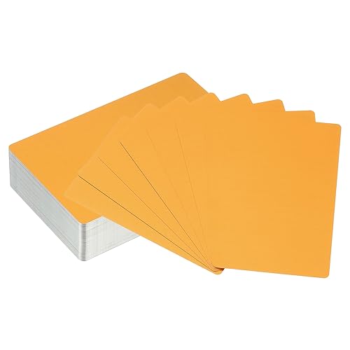 Cartes de visite en métal orange PATIKIL lot de 100 pour gravure laser