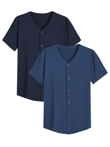 Image of Latuza Men's Bamboo Viscose Button Down Pajama Shirt 2 Pack