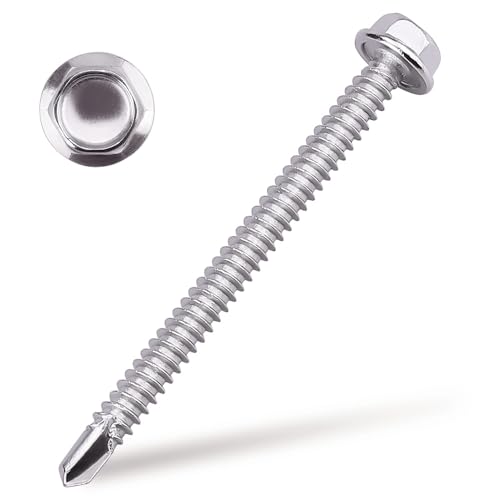 Vis autotaraudeuses en tôle Tek en acier inoxydable 410 pour fixation durable #12