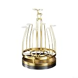 Drehbares Flaschentrockner Gestell 6-Fach Gold