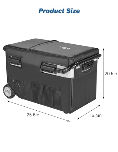 Image of JOYTUTUS Insulated Protective Cover for 30 Quart (28L) Car Portable Refrigerator, Dual System Electric Cooler Fridge Cover Transit Bag