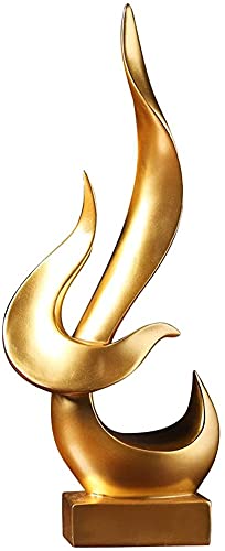 Joylern Resin Art Statue Minimalist Figurines Abstract Sculpture Desk Table Sculpture Ornaments for Home Bedroom Living Room Garden Office - Golden