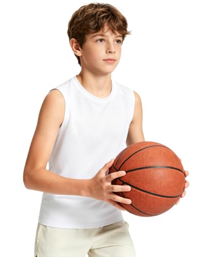 Image of Somaibo Boys Sleeveless Compression Shirt Youth Athletic Tank Tops Kids Quick Dry Basketball Football Undershirt
