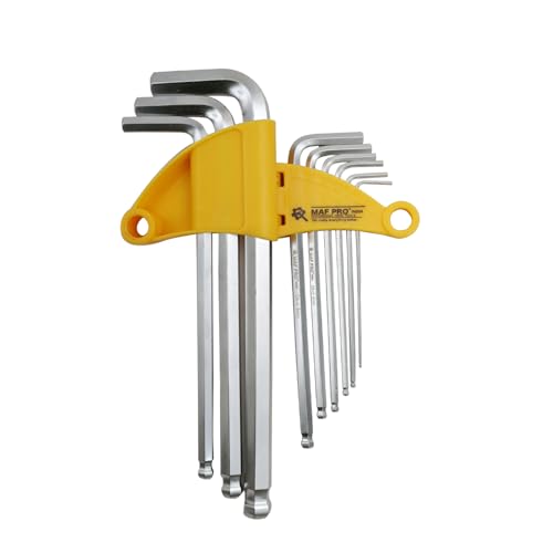 Image of MAF PRO Heavy Duty MHK11091 10PC Extra Long Hex Key Wrench Set 1.5-12mm Metric Sizes L-Key Set 10 Pieces