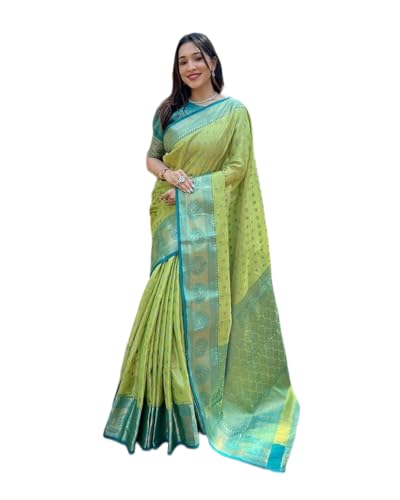 Sari en soie Kanjivaram Banarasi pour femme avec étoffe de chemisier