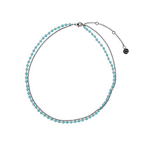 Pura Vida 14" Silver Neon Chain Choker Necklace - Adjustable Length, Brass Base - Brand Charm, 3" Extender #TOP12
