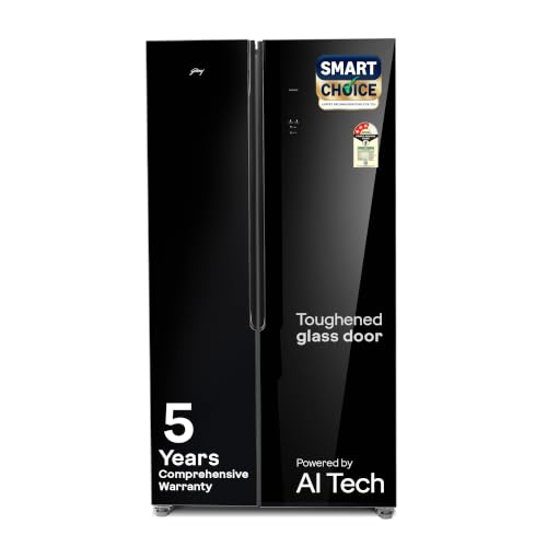 Image of Godrej 540 L 3 Star 5 Years Comprehensive Warranty 4 Intelligent Modes|Toughened Glass Door|Frost Free SBS Inverter Refrigerator(2026 Model, RS EONVELVET 580C RID OP BK, Opera Black, 52141501SD03653)