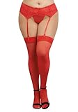 Dreamgirl Womens Modern Adult-exotic-hosiery, Red, Queen US
