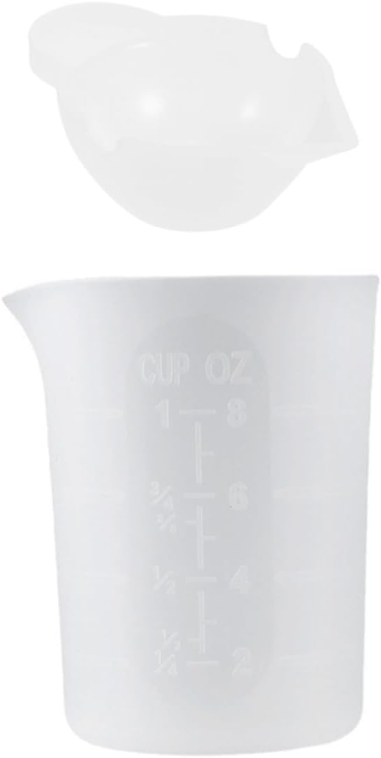 Silicone Measuring Cups with Scale 2pcs Set 15ml and 250ml Reusable Graduated Mixing Cups for DIY Crafts and Kitchen Baking Tools