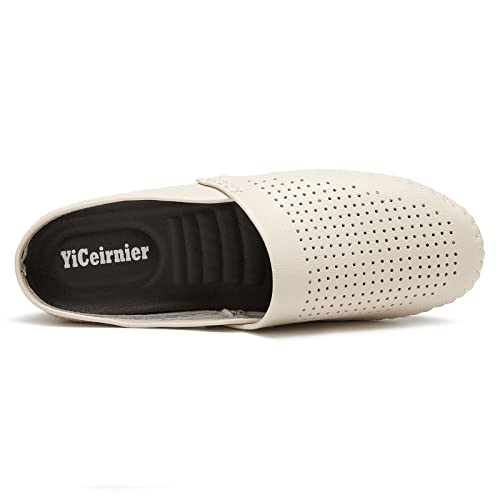 Mens Mules Clog Slippers Breathable Punching Genuine Leather Slip on Casual Backless Loafer Shoes3