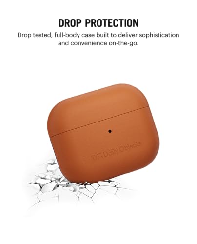 Image of DailyObjects Leatherite AirPods Case Cover Compatible with Apple Airpods Pro 2 | Durable Leatherite Material | Shock Resistant & Lightweight | Compatible Wireless Charging | Stylish Design - (Tan)