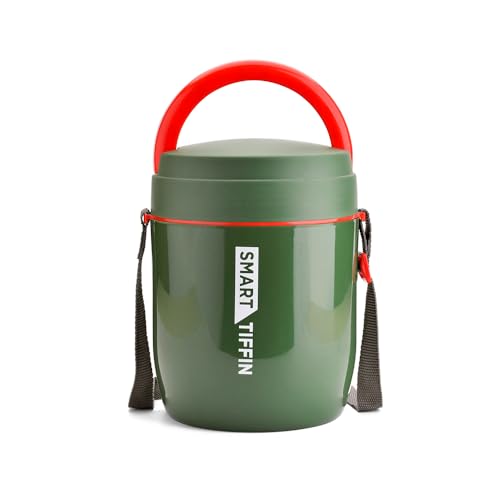 Image of Asian Plastowares - Tiffin Carrier 3 | Insulated Lunch Box | Compact | 3 Containers | Lunch Box for Adult | Leak-Proof | Ideal for Office or School | Dark Green